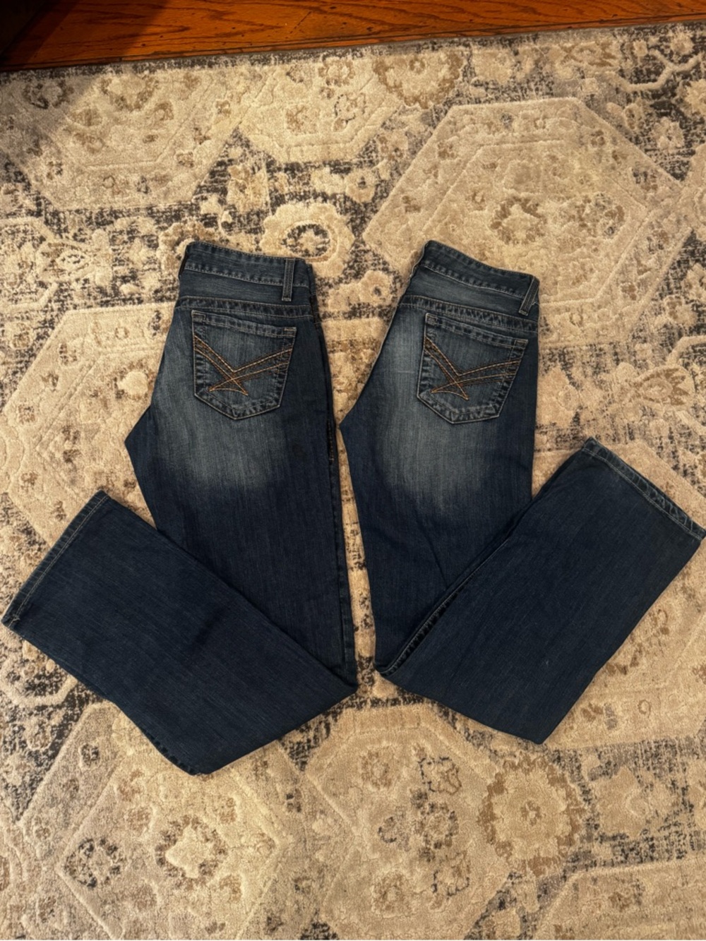 2 ADA Cinch Relaxed Fit Jeans 27/3L Dark Wash Bootcut Western Denim
